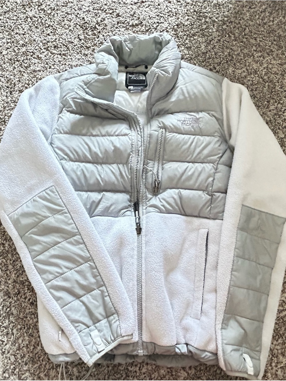 The North Face Light Gray Women's Hybrid Puffer Jacket